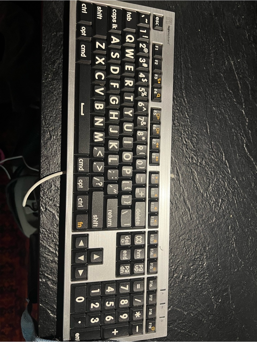Silver & Black Wired Compact Laptop Keyboard